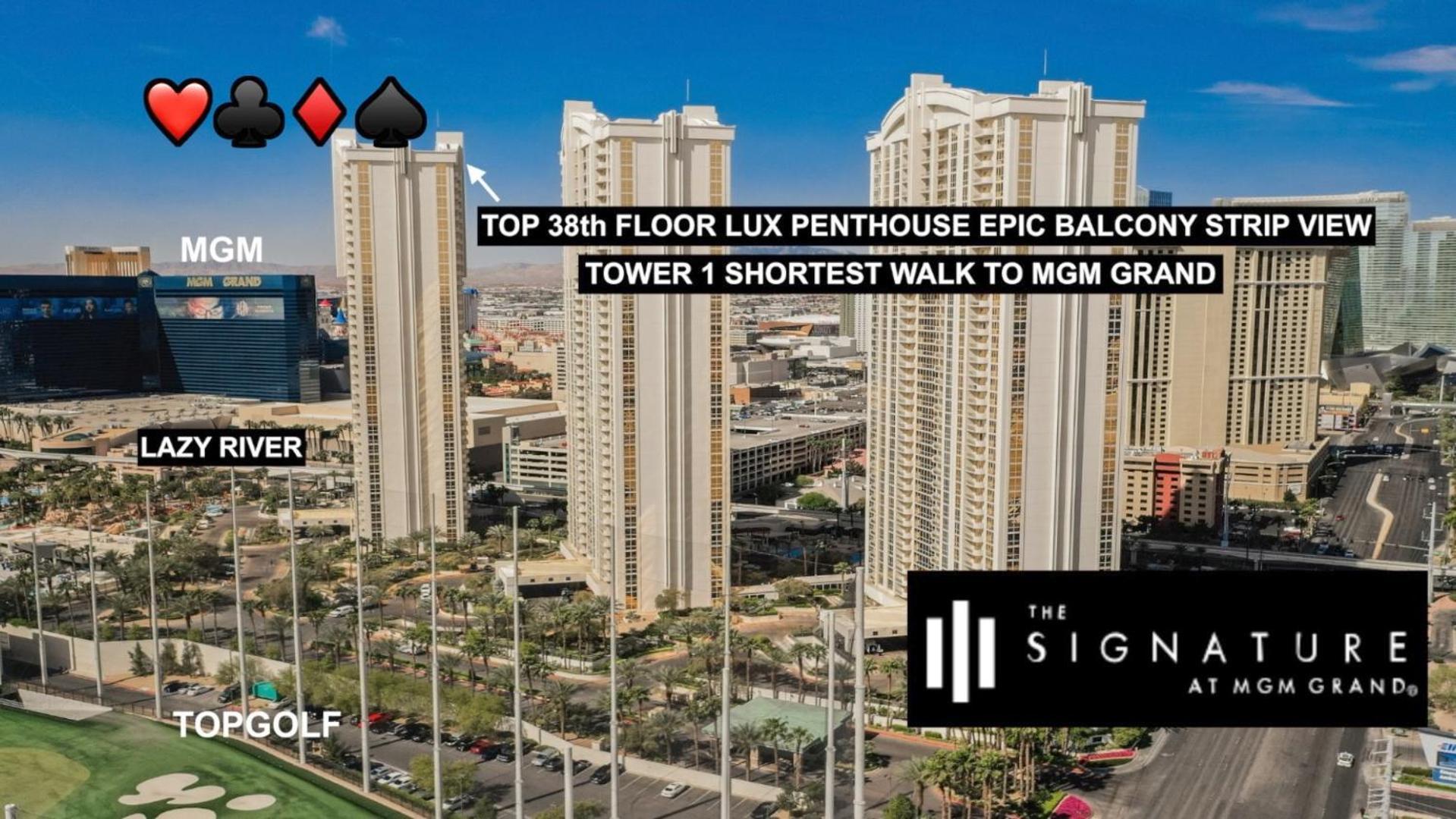 Signature Mgm Top 38Th Floor Penthouse Lux+ Best Balony Strip View Suite + No Resort Fee Las Vegas Esterno foto